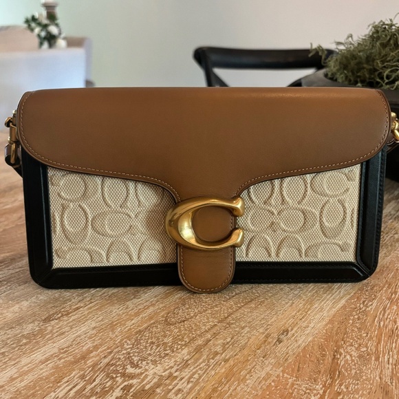 Coach Tabby Shoulder Bag 26 Brown and Cream Shoulder Bag - Picture 1 of 4